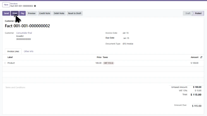 Configure Invoice Report